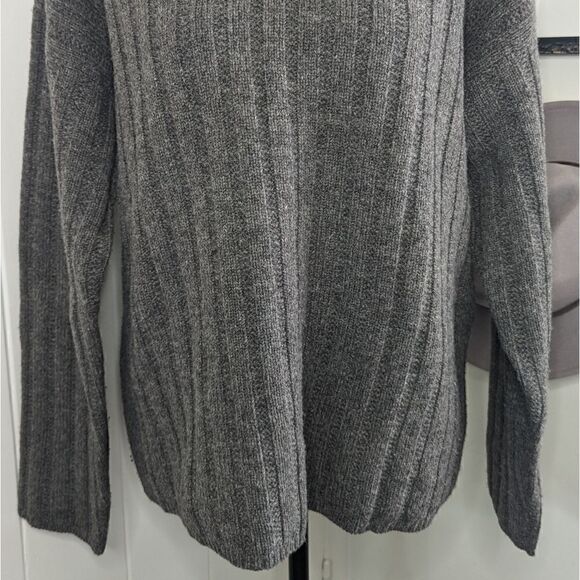 J. Crew Gray Lambswool Cable Knit Fisherman Sweater M Dark Academia Whimsigoth - Picture 4 of 9